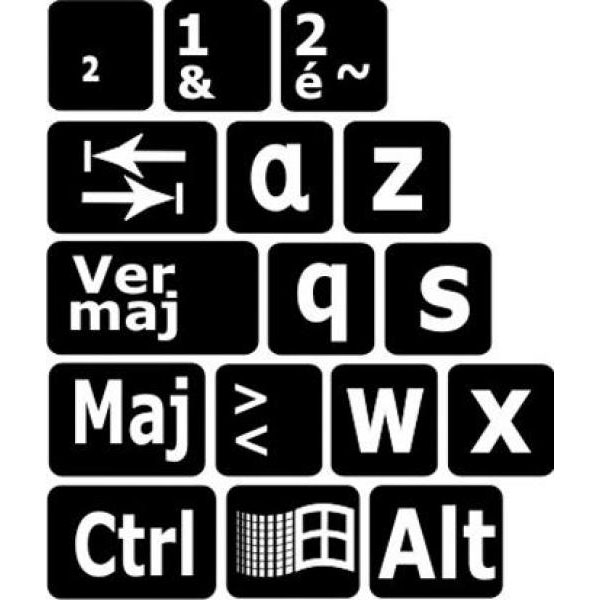 Autocollants agrandis contrastés pour les claviers des malvoyants Autocollants agrandis contrastés pour les claviers des malvoyants