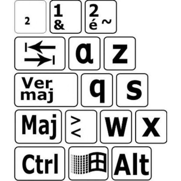 Autocollants agrandis contrastés pour les claviers des malvoyants Autocollants agrandis contrastés pour les claviers des malvoyants