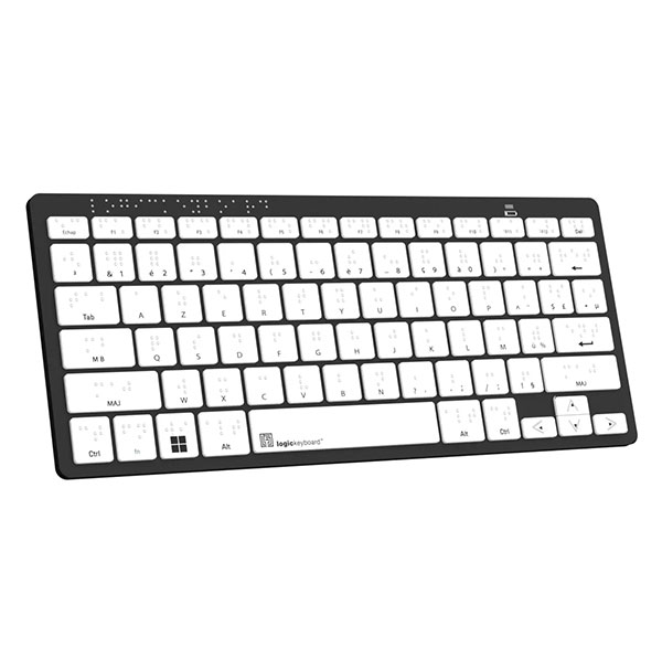 Mini Clavier BlueTooth PC en braille et noir pour aveugles Mini Clavier BlueTooth PC en braille et noir pour aveugles